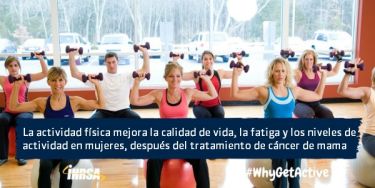 La actividad física mejora la calidad de vida, la fatiga y los niveles de actividad en mujeres, después del tratamiento de cáncer de mama.