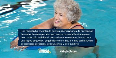 Una revisión ha encontrado las intervenciones de prevención de caídas de solo ejercicio que resultaron rentables incluyeron una confección individual, dos sesiones semanales de una hora en grupos pequeños, seguimiento en el hogar y una combinación de ejer